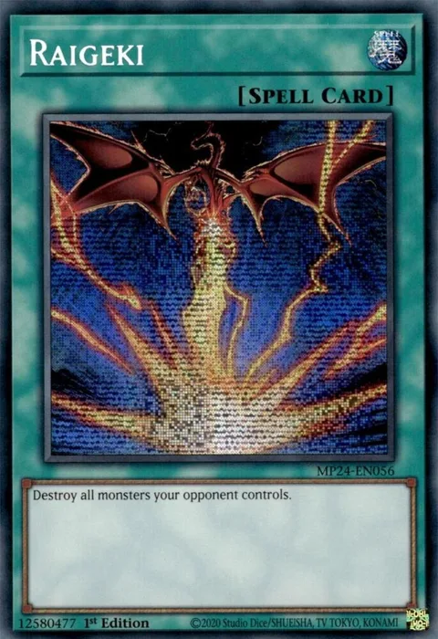 Raigeki Alt Art MP24-EN056 Yu-Gi-Oh card from 25th Anniversary Tin: Dueling Mirrors
