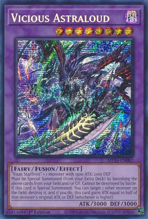 Vicious Astraloud MP24-EN083 Yu-Gi-Oh card from 25th Anniversary Tin: Dueling Mirrors