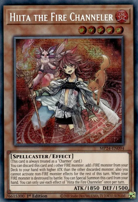 Hiita the Fire Channeler MP24-EN094 Yu-Gi-Oh card from 25th Anniversary Tin: Dueling Mirrors