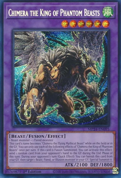Chimera the King of Phantom Beasts MP24-EN095 Yu-Gi-Oh card from 25th Anniversary Tin: Dueling Mirrors