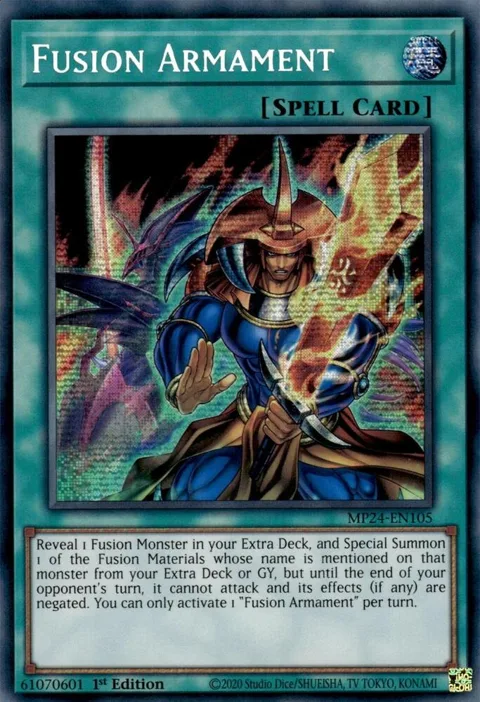 Fusion Armament MP24-EN105 Yu-Gi-Oh card from 25th Anniversary Tin: Dueling Mirrors