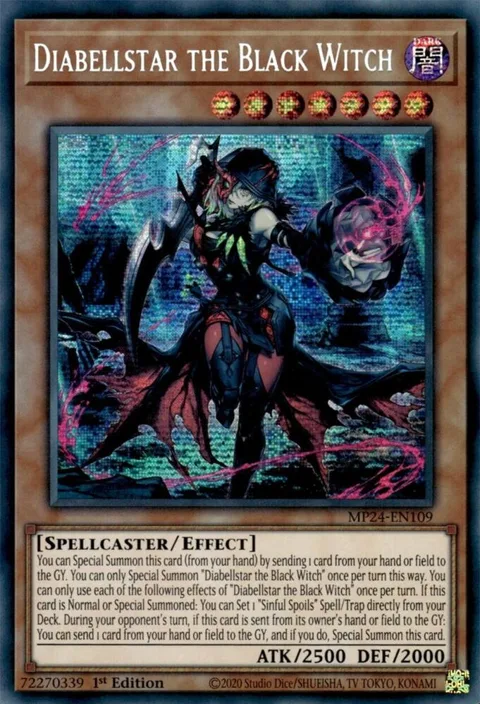 Diabellstar the Black Witch MP24-EN109 Yu-Gi-Oh card from 25th Anniversary Tin: Dueling Mirrors