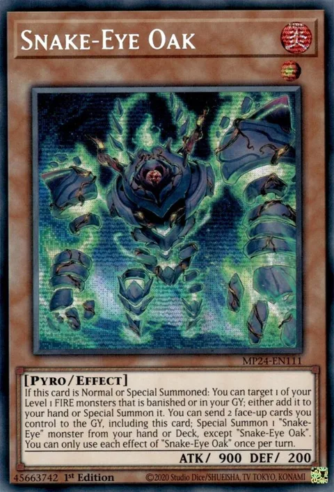 Snake-Eye Oak MP24-EN111 Yu-Gi-Oh card from 25th Anniversary Tin: Dueling Mirrors