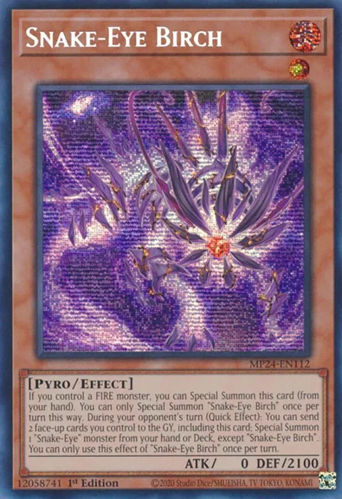 Snake-Eye Birch MP24-EN112 Yu-Gi-Oh card from 25th Anniversary Tin: Dueling Mirrors