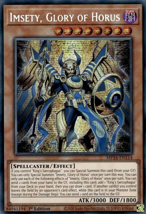 Imsety, Glory of Horus MP24-EN114 Yu-Gi-Oh card from 25th Anniversary Tin: Dueling Mirrors