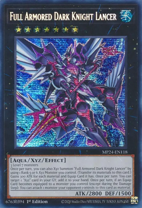Full Armored Dark Knight Lancer MP24-EN118 Yu-Gi-Oh card from 25th Anniversary Tin: Dueling Mirrors