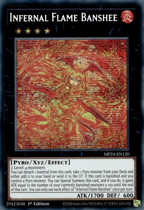 Infernal Flame Banshee MP24-EN120 Yu-Gi-Oh card from 25th Anniversary Tin: Dueling Mirrors