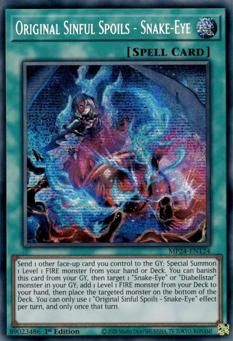 Original Sinful Spoils - Snake-Eye MP24-EN124 Yu-Gi-Oh card from 25th Anniversary Tin: Dueling Mirrors