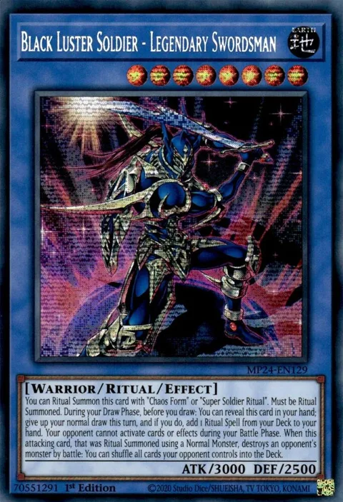Black Luster Soldier - Legendary Swordsman MP24-EN129 Yu-Gi-Oh card from 25th Anniversary Tin: Dueling Mirrors