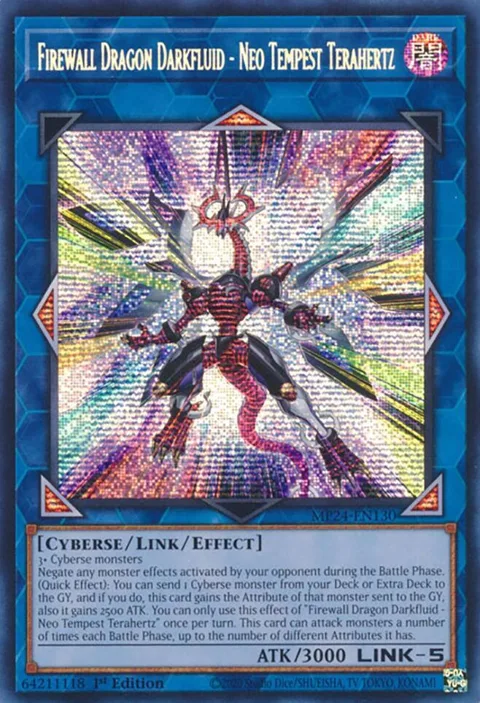 Firewall Dragon Darkfluid - Neo Tempest Terahertz MP24-EN130 Yu-Gi-Oh card from 25th Anniversary Tin: Dueling Mirrors