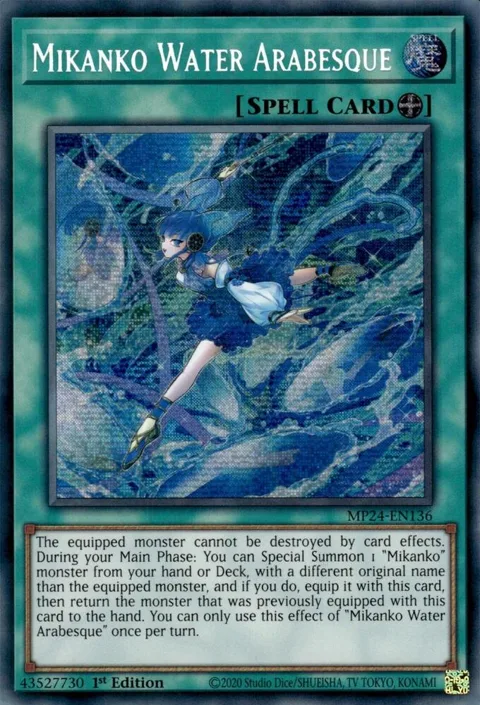 Mikanko Water Arabesque MP24-EN136 Yu-Gi-Oh card from 25th Anniversary Tin: Dueling Mirrors