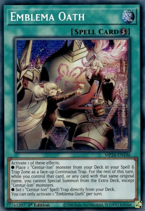 Emblema Oath MP24-EN146 Yu-Gi-Oh card from 25th Anniversary Tin: Dueling Mirrors
