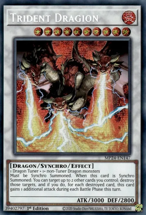 Trident Dragion MP24-EN147 Yu-Gi-Oh card from 25th Anniversary Tin: Dueling Mirrors