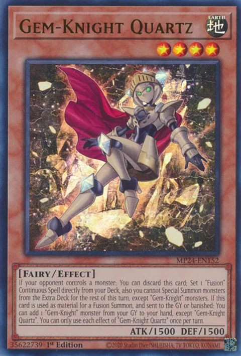 Gem-Knight Quartz MP24-EN152 Yu-Gi-Oh card from 25th Anniversary Tin: Dueling Mirrors