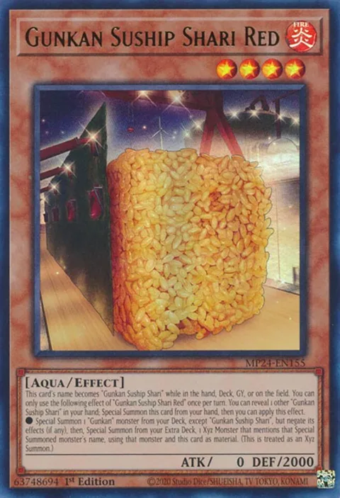 Gunkan Suship Shari Red MP24-EN155 Yu-Gi-Oh card from 25th Anniversary Tin: Dueling Mirrors