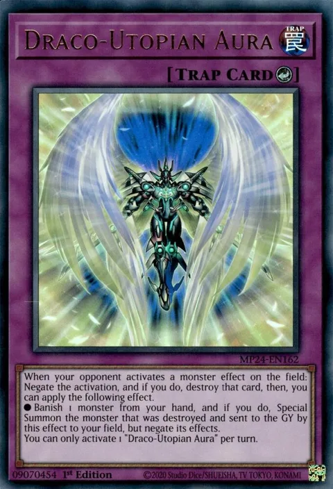 Draco-Utopian Aura MP24-EN162 Yu-Gi-Oh card from 25th Anniversary Tin: Dueling Mirrors