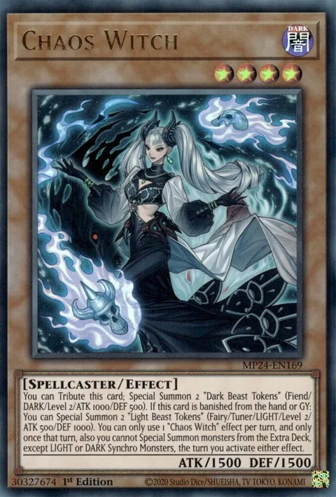 Chaos Witch MP24-EN169 Yu-Gi-Oh card from 25th Anniversary Tin: Dueling Mirrors