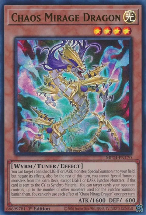 Chaos Mirage Dragon MP24-EN170 Yu-Gi-Oh card from 25th Anniversary Tin: Dueling Mirrors