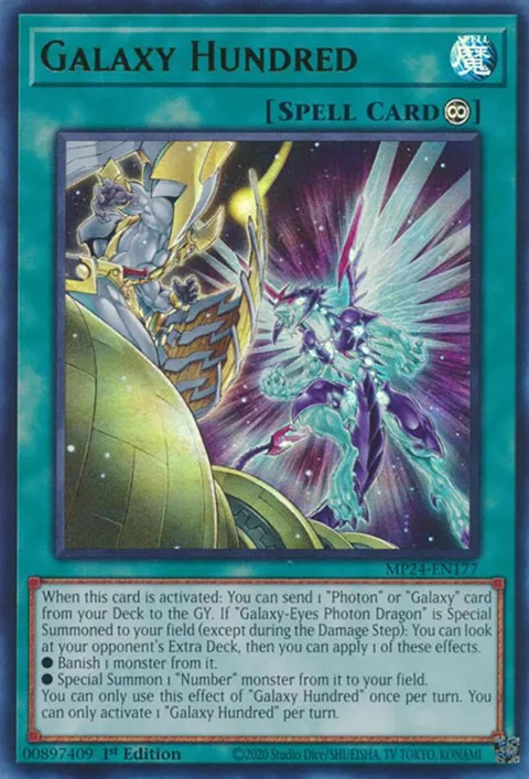Galaxy Hundred MP24-EN177 Yu-Gi-Oh card from 25th Anniversary Tin: Dueling Mirrors