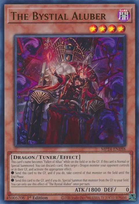 The Bystial Aluber MP24-EN188 Yu-Gi-Oh card from 25th Anniversary Tin: Dueling Mirrors
