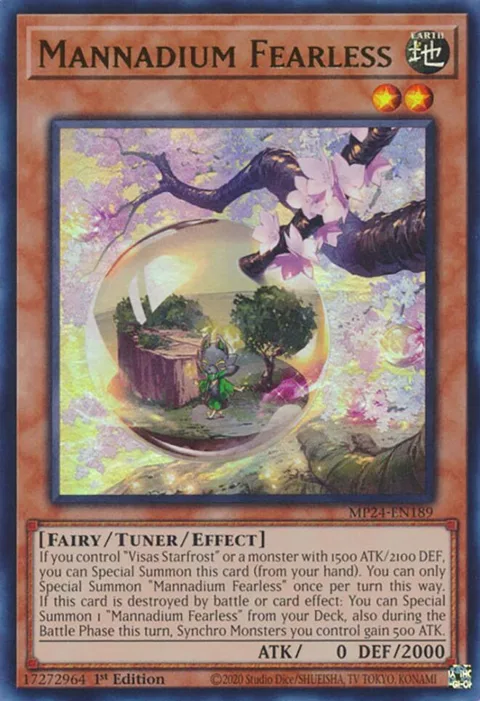 Mannadium Fearless MP24-EN189 Yu-Gi-Oh card from 25th Anniversary Tin: Dueling Mirrors