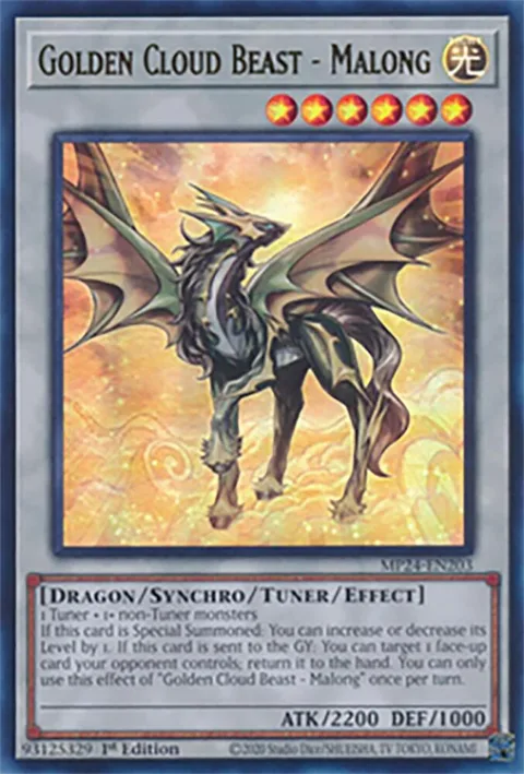 Golden Cloud Beast - Malong MP24-EN203 Yu-Gi-Oh card from 25th Anniversary Tin: Dueling Mirrors