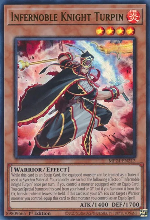Infernoble Knight Turpin MP24-EN212 Yu-Gi-Oh card from 25th Anniversary Tin: Dueling Mirrors