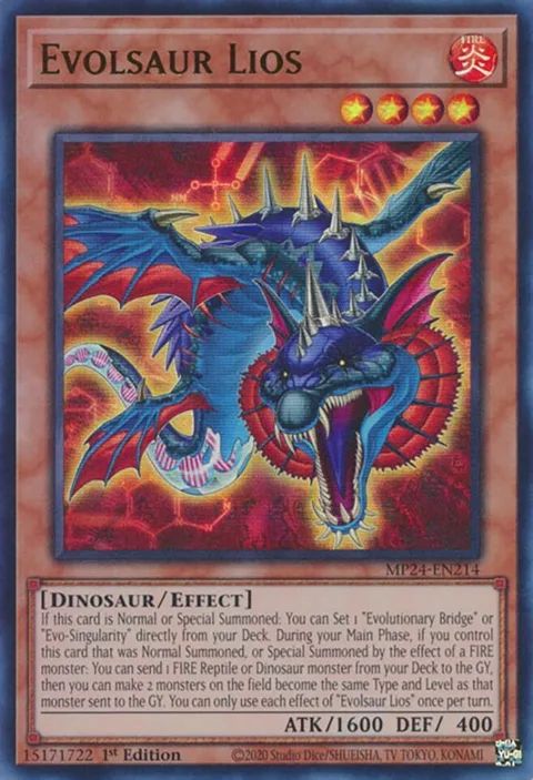 Evolsaur Lios MP24-EN214 Yu-Gi-Oh card from 25th Anniversary Tin: Dueling Mirrors
