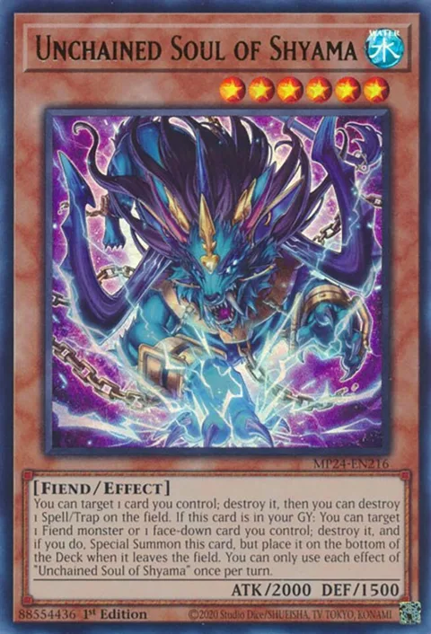 Unchained Soul of Shyama MP24-EN216 Yu-Gi-Oh card from 25th Anniversary Tin: Dueling Mirrors