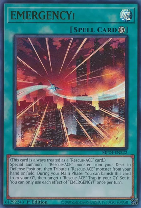 EMERGENCY! MP24-EN222 Yu-Gi-Oh card from 25th Anniversary Tin: Dueling Mirrors