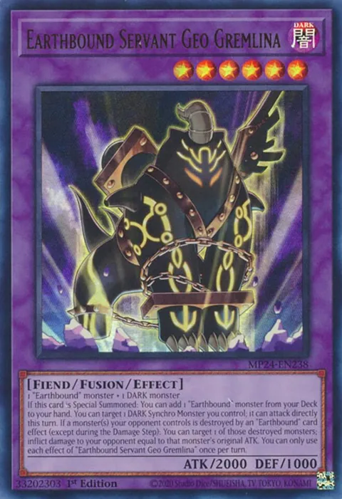 Earthbound Servant Geo Gremlina MP24-EN238 Yu-Gi-Oh card from 25th Anniversary Tin: Dueling Mirrors
