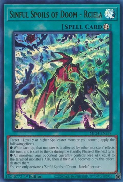 Sinful Spoils of Doom - Rciela MP24-EN239 Yu-Gi-Oh card from 25th Anniversary Tin: Dueling Mirrors