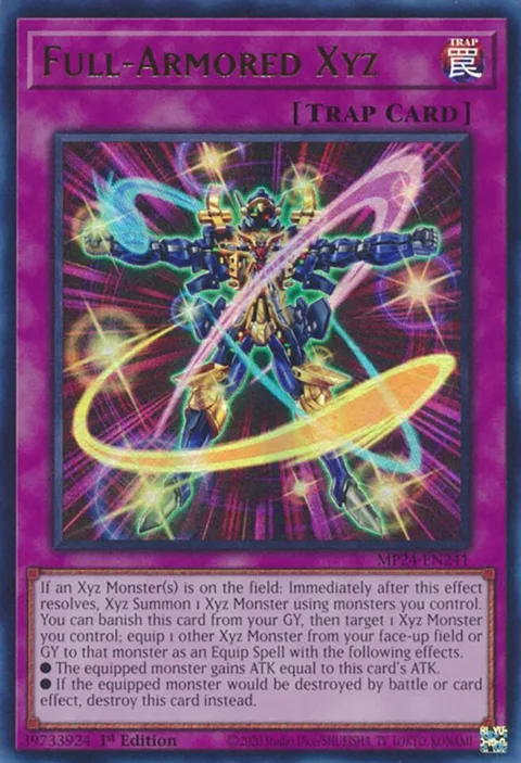 Full-Armored Xyz MP24-EN241 Yu-Gi-Oh card from 25th Anniversary Tin: Dueling Mirrors