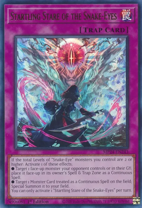 Startling Stare of the Snake-Eyes MP24-EN243 Yu-Gi-Oh card from 25th Anniversary Tin: Dueling Mirrors