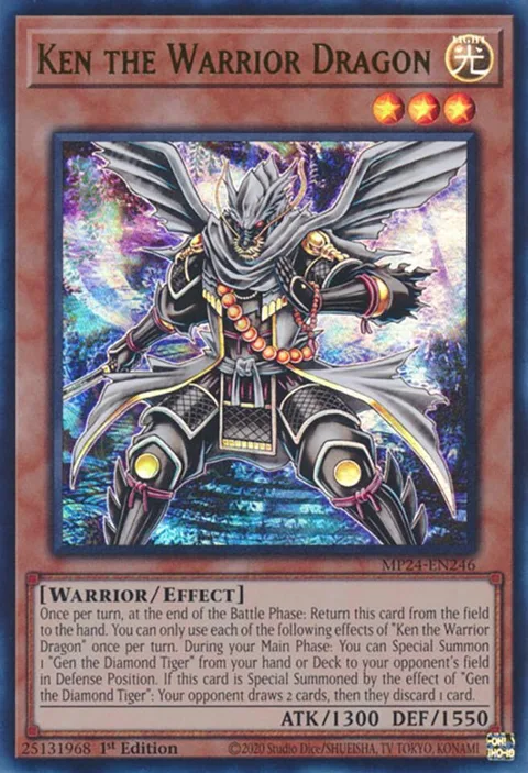 Ken the Warrior Dragon MP24-EN246 Yu-Gi-Oh card from 25th Anniversary Tin: Dueling Mirrors