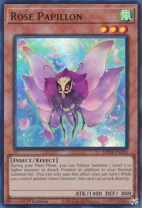 Rose Papillon MP24-EN250 Yu-Gi-Oh card from 25th Anniversary Tin: Dueling Mirrors
