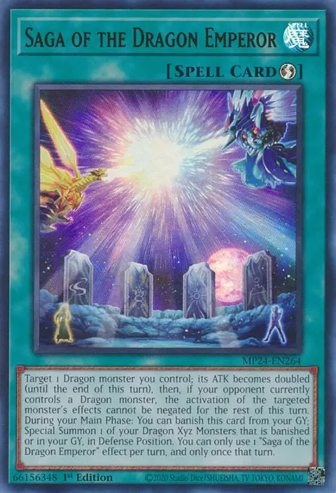 Saga of the Dragon Emperor MP24-EN264 Yu-Gi-Oh card from 25th Anniversary Tin: Dueling Mirrors