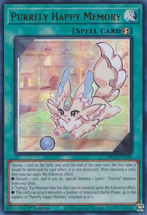 Purrely Happy Memory MP24-EN290 Yu-Gi-Oh card from 25th Anniversary Tin: Dueling Mirrors