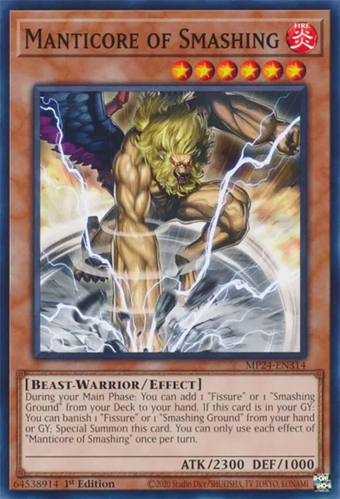 Manticore of Smashing MP24-EN314 Yu-Gi-Oh card from 25th Anniversary Tin: Dueling Mirrors