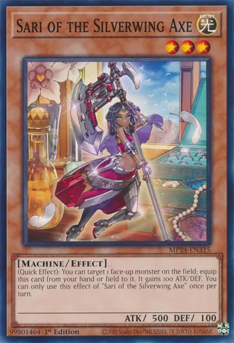 Sari of the Silverwing Axe MP24-EN315 Yu-Gi-Oh card from 25th Anniversary Tin: Dueling Mirrors