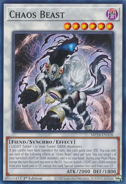 Chaos Beast MP24-EN318 Yu-Gi-Oh card from 25th Anniversary Tin: Dueling Mirrors
