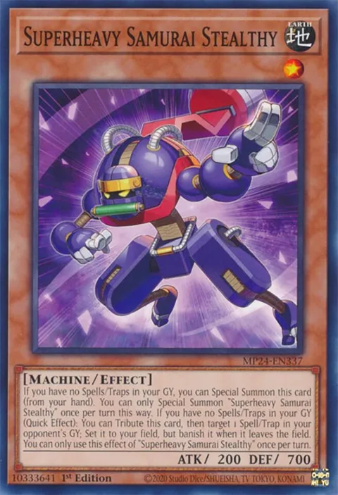 Superheavy Samurai Stealthy MP24-EN337 Yu-Gi-Oh card from 25th Anniversary Tin: Dueling Mirrors