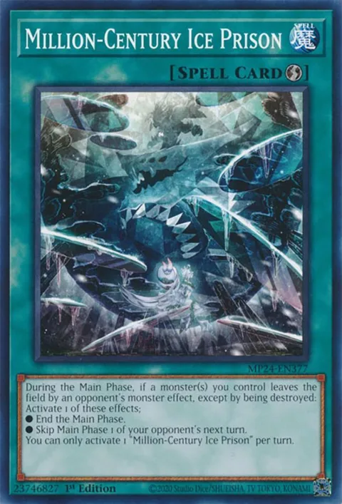 Million-Century Ice Prison MP24-EN377 Yu-Gi-Oh card from 25th Anniversary Tin: Dueling Mirrors