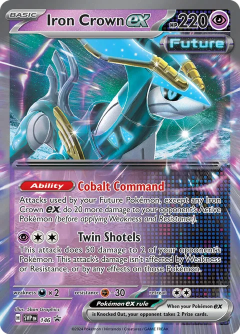 Iron Crown ex #146 Holofoil Pokémon card from Scarlet & Violet Promo Cards