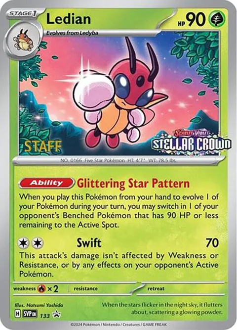 Ledian - 133 Prerelease [Staff] #133 Reverse Holofoil Pokémon card from Scarlet & Violet Promo Cards