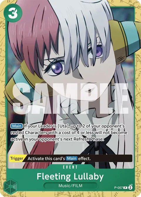 Fleeting Lullaby P-057 One Piece card from Starter Deck 16: GREEN Uta