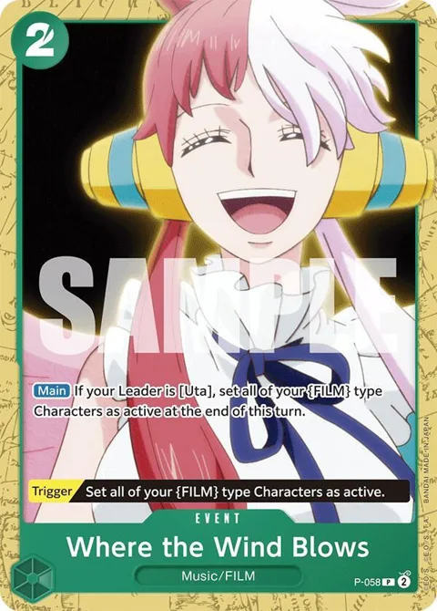 Where the Wind Blows P-058 One Piece card from Starter Deck 16: GREEN Uta