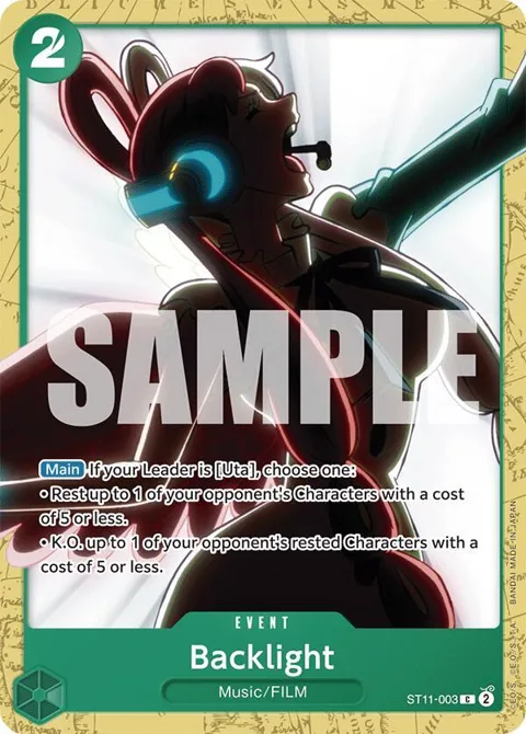 Backlight ST11-003 ST16 One Piece card from Starter Deck 16: GREEN Uta