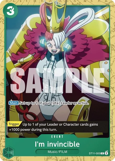 I'm invincible ST11-005 ST16 One Piece card from Starter Deck 16: GREEN Uta