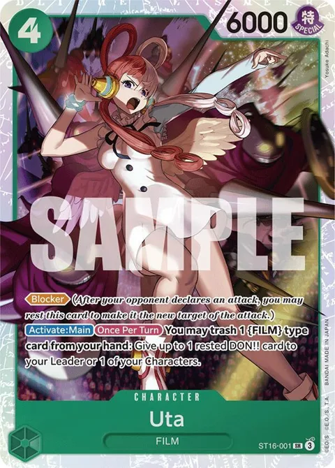 Uta ST16-001 One Piece card from Starter Deck 16: GREEN Uta